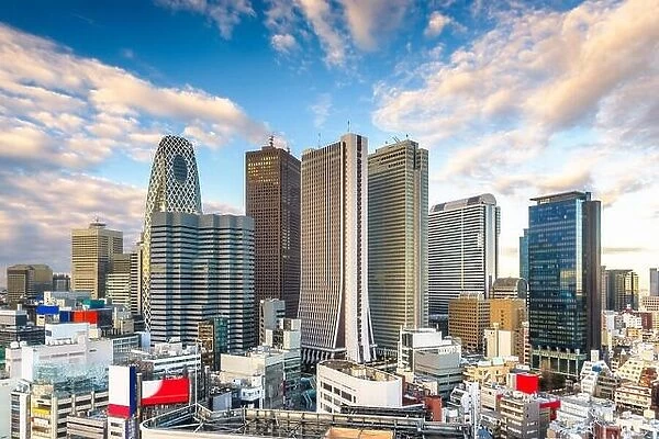 Shinjuku, Tokyo, Japan financial district cityscape