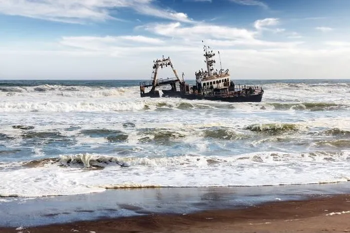 Framed Print : The shipwreck in the Atlantic ocean on Skeleton Coast near Swakopmund in Namibia, Africa. Landscape photography Framed Print : The shipwreck in the Atlantic ocean on Skeleton Coast near Swakopmund in Namibia, Africa. Landscape photography
