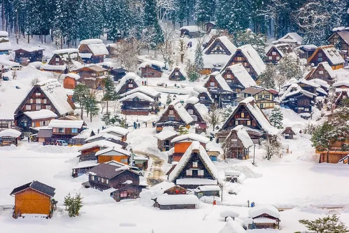 Framed Print : Shirakawago, Gifu, Japan historic farming village in winter Framed Print : Shirakawago, Gifu, Japan historic farming village in winter