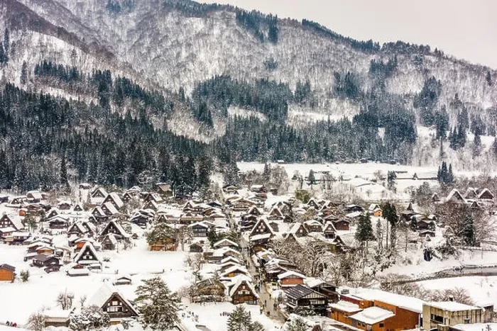 Framed Print : Shirakawago, Japan historic winter village Framed Print : Shirakawago, Japan historic winter village