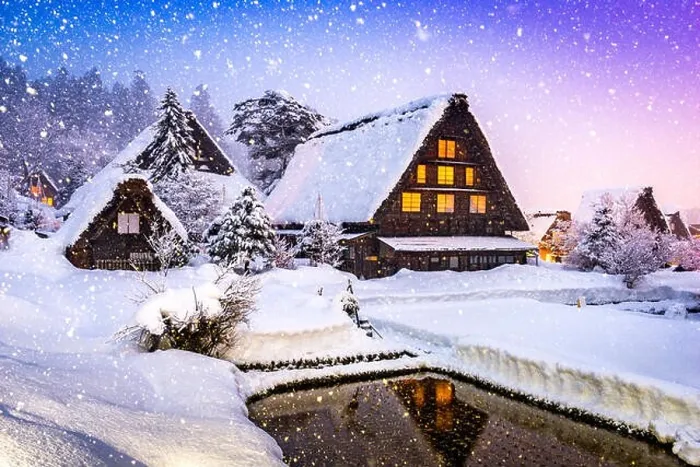 Framed Print : Shirakawago, Japan historic winter village Framed Print : Shirakawago, Japan historic winter village
