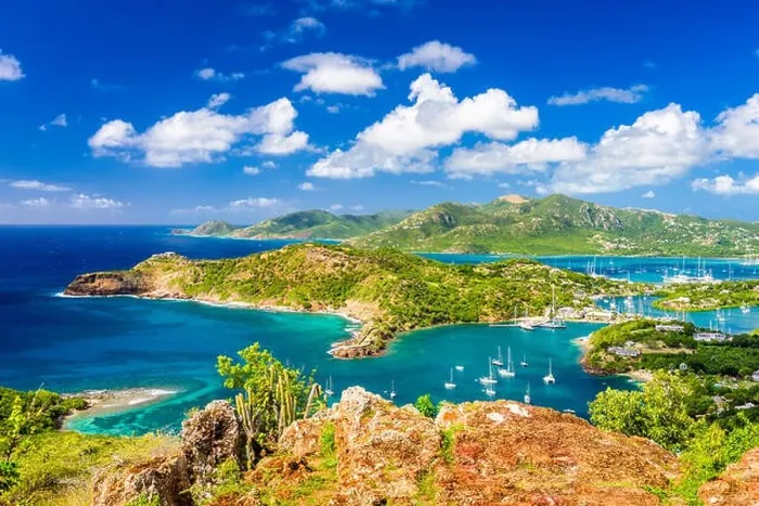 Framed Print : Shirley Heights, Antigua and Barbuda view from the overlook Framed Print : Shirley Heights, Antigua and Barbuda view from the overlook