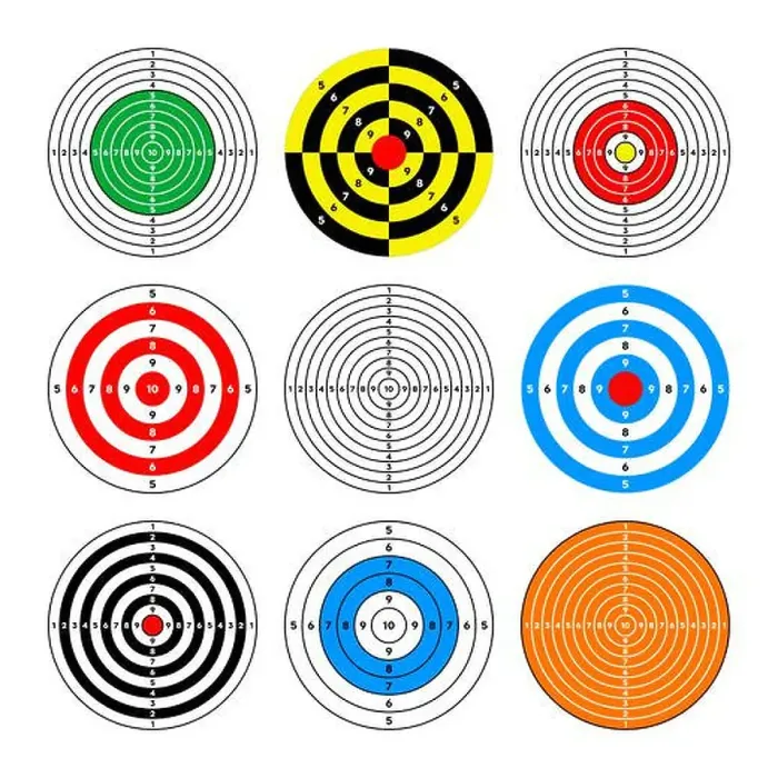 Framed Print : Shooting range paper targets. Round target with divisions Framed Print : Shooting range paper targets. Round target with divisions