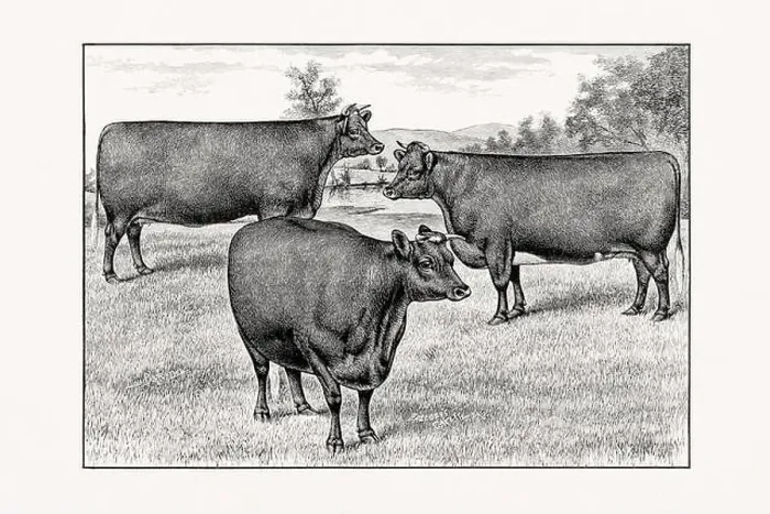 Framed Print : Shorthorn or Durham Cattle. Antique cattle illustration from an 1887 livestock book Framed Print : Shorthorn or Durham Cattle. Antique cattle illustration from an 1887 livestock book