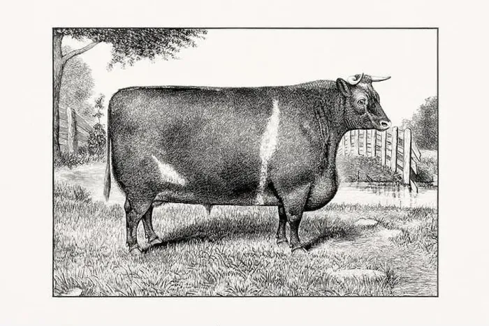 Framed Print : Shorthorn or Durham Cattle. Antique cattle illustration of a bull from an 1887 livestock book Framed Print : Shorthorn or Durham Cattle. Antique cattle illustration of a bull from an 1887 livestock book