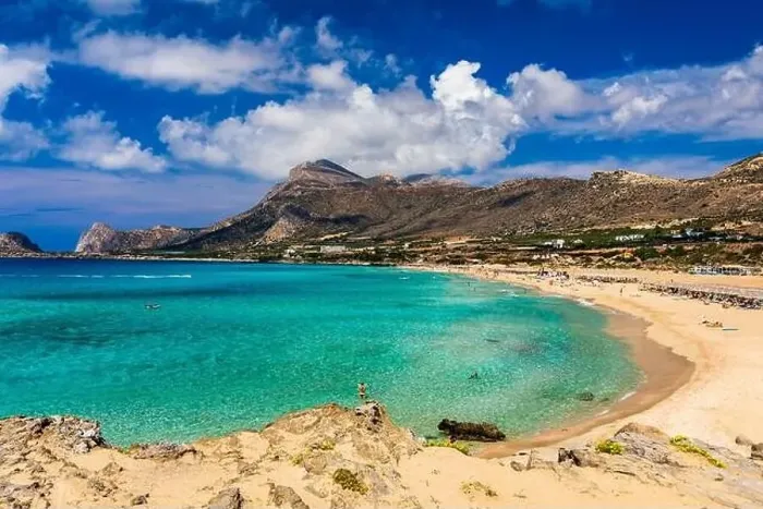Framed Print : Shot of beautiful turquoise beach Falasarna (Falassarna) in Crete Framed Print : Shot of beautiful turquoise beach Falasarna (Falassarna) in Crete
