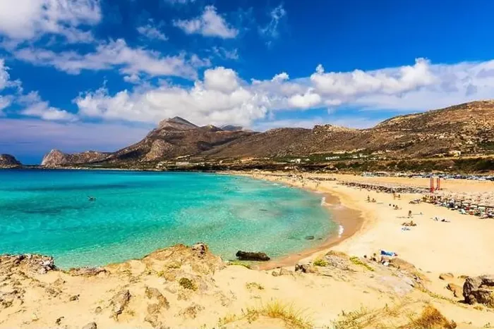 Framed Print : Shot of beautiful turquoise beach Falasarna (Falassarna) in Crete Framed Print : Shot of beautiful turquoise beach Falasarna (Falassarna) in Crete