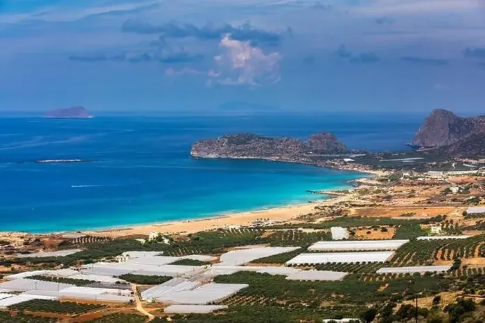 Framed Print : Shot of beautiful turquoise beach Falasarna (Falassarna) in Crete Framed Print : Shot of beautiful turquoise beach Falasarna (Falassarna) in Crete