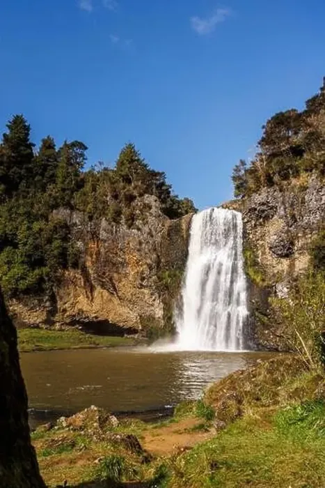 Framed Print : A shot of a waterfall called Hunua falls which is located in Auckland New Zealand