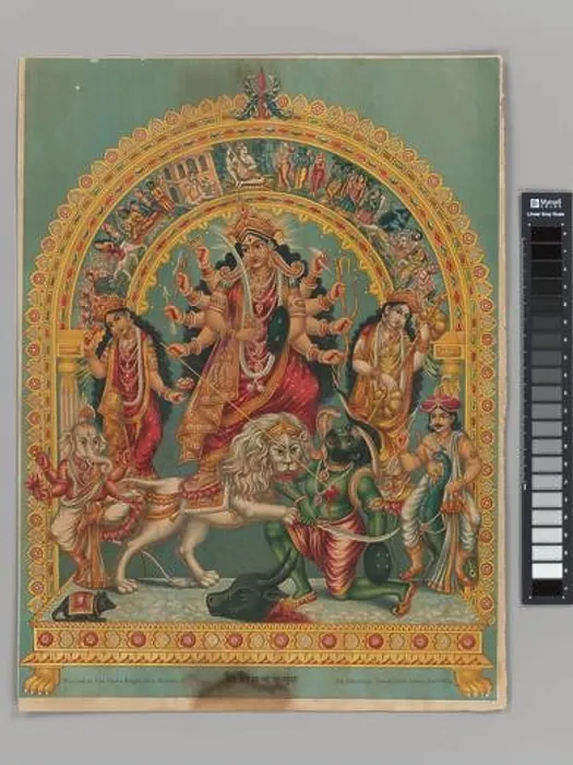 Framed Print : Shri Shri Durga ca. 1885–95 India, West Bengal, Calcutta The goddess Durga, wielding an array of weapons in her ten arms Framed Print : Shri Shri Durga ca. 1885–95 India, West Bengal, Calcutta The goddess Durga, wielding an array of weapons in her ten arms