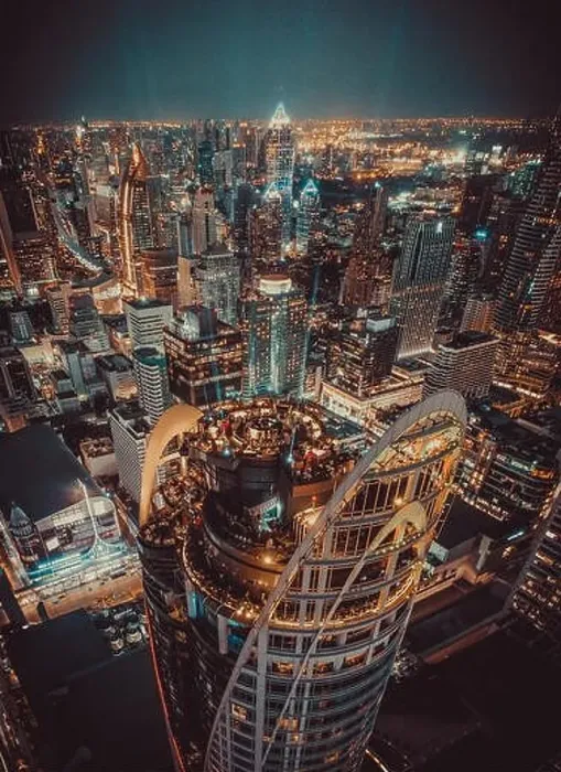 Framed Print : Siam and Rachathewi views from above by night in Bangkok Thailand Framed Print : Siam and Rachathewi views from above by night in Bangkok Thailand