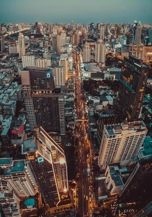 Framed Print : Siam and Rachathewi views from above by night in Bangkok Thailand Framed Print : Siam and Rachathewi views from above by night in Bangkok Thailand