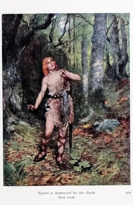 Framed Print : Sigurd is instructed by the Birds by Ferd Framed Print : Sigurd is instructed by the Birds by Ferd