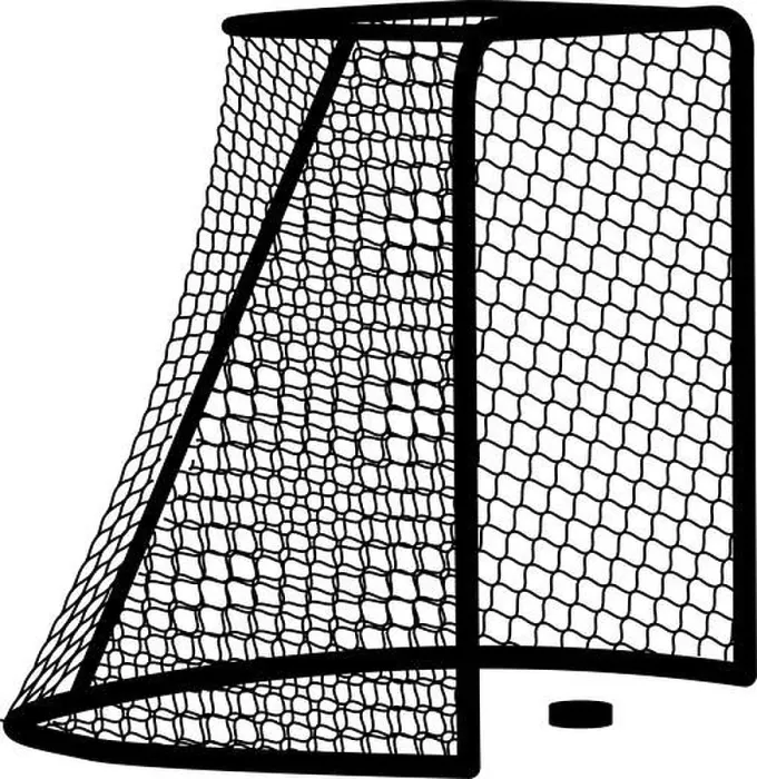 Framed Print : Silhouette of hockey goal on white background Framed Print : Silhouette of hockey goal on white background