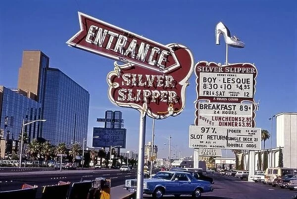The Silver Slipper Casino on the Strip in Las Vegas circa 1970s