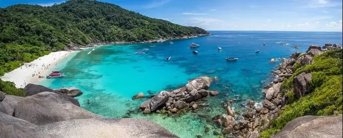Framed Print : Similan island views from the beach and above, in Thailand Framed Print : Similan island views from the beach and above, in Thailand