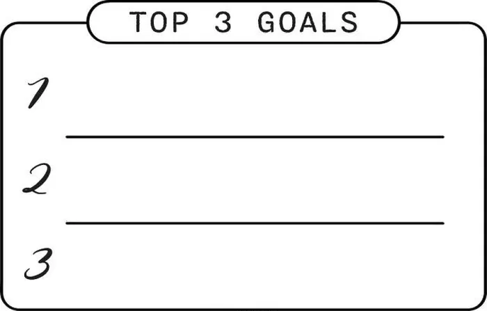 Framed Print : A simple black and white hand drawn list with the words Top 3 Goals Framed Print : A simple black and white hand drawn list with the words Top 3 Goals