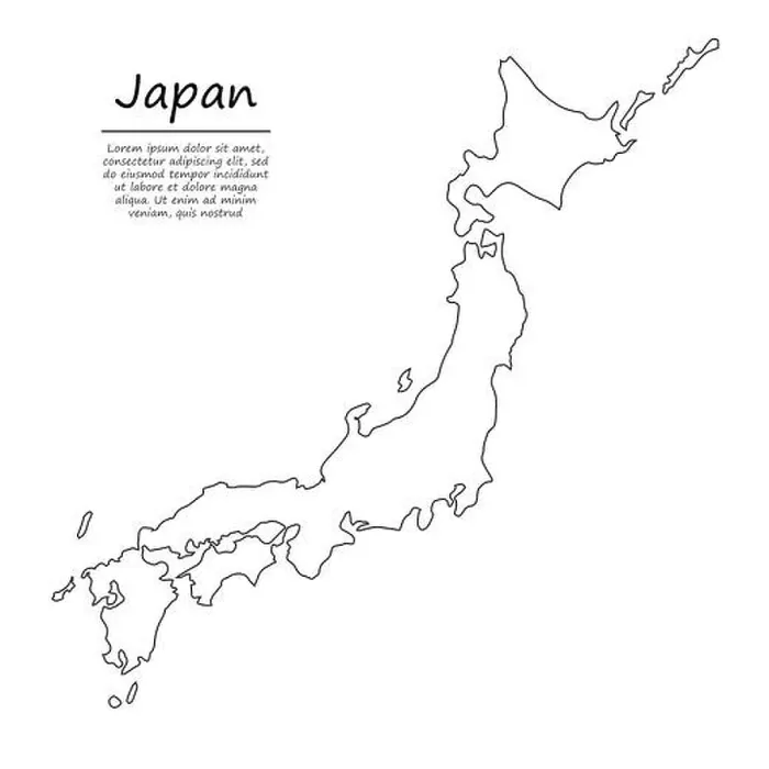 Framed Print : Simple outline map of Japan, vector silhouette in sketch line style Framed Print : Simple outline map of Japan, vector silhouette in sketch line style