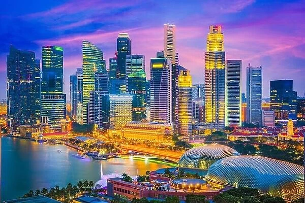 Singapore city skyline at twilight