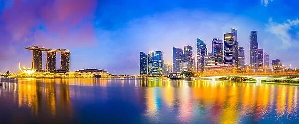 Singapore skyline at the bay