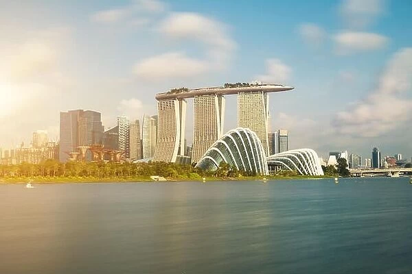 Singapore skyscraper building at Marina Bay in morning, Singapore