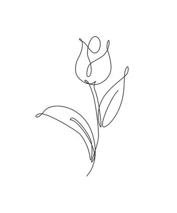 Framed Print : One single line drawing beauty fresh tulip flower vector illustration Framed Print : One single line drawing beauty fresh tulip flower vector illustration