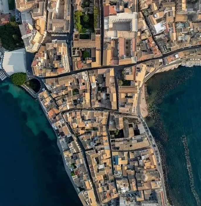 Framed Print : Siracusa, Ortigia Island from the air Framed Print : Siracusa, Ortigia Island from the air