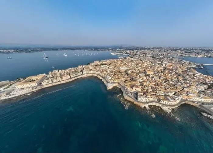 Framed Print : Siracusa, Ortigia Island from the air Framed Print : Siracusa, Ortigia Island from the air