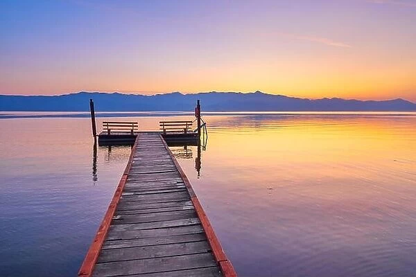 Skadar Lake National Park after sunset, Shkoder, Albania