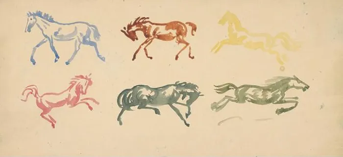 Framed Print : Sketch of galloping horses, 1940-1943