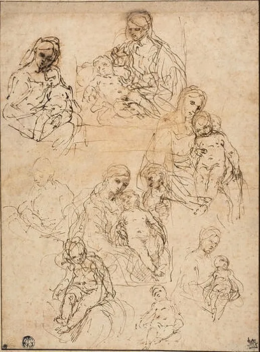Framed Print : Sketches of the Virgin and Child Framed Print : Sketches of the Virgin and Child