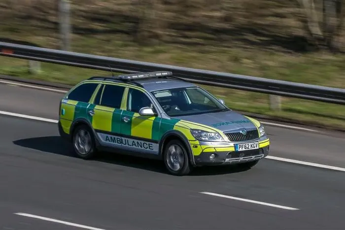 Framed Print : Skoda Octavia private ambulance driving on the M6 motorway near Preston in Lancashire, UK Framed Print : Skoda Octavia private ambulance driving on the M6 motorway near Preston in Lancashire, UK