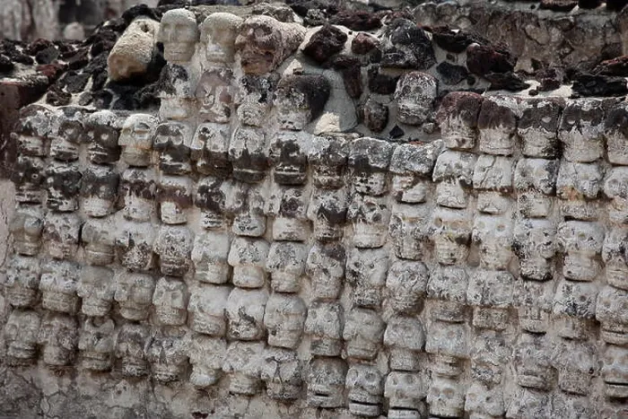 Framed Print : skull rack, or tzompantli sculpture at the ancient Aztec archaeological site of Templo Mayor in downtown Mexico City Framed Print : skull rack, or tzompantli sculpture at the ancient Aztec archaeological site of Templo Mayor in downtown Mexico City