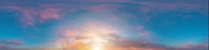Framed Print : Sky panorama on sunset with Stratocumulus clouds in Seamless spherical equirectangular format as full zenith for use in Framed Print : Sky panorama on sunset with Stratocumulus clouds in Seamless spherical equirectangular format as full zenith for use in
