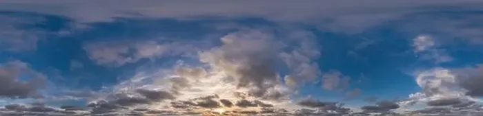 Framed Print : Sky panorama on sunset with Stratocumulus clouds in Seamless spherical equirectangular format as full zenith for use in Framed Print : Sky panorama on sunset with Stratocumulus clouds in Seamless spherical equirectangular format as full zenith for use in