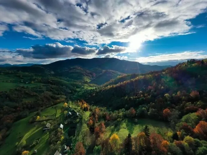 Framed Print : Sky with white and fluffy layer of clouds over green autumn hills, Aerial panoramic drone shot Framed Print : Sky with white and fluffy layer of clouds over green autumn hills, Aerial panoramic drone shot