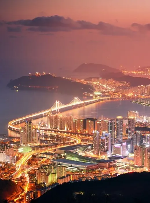 Framed Print : Skyline of Busan, South Korea at night Framed Print : Skyline of Busan, South Korea at night