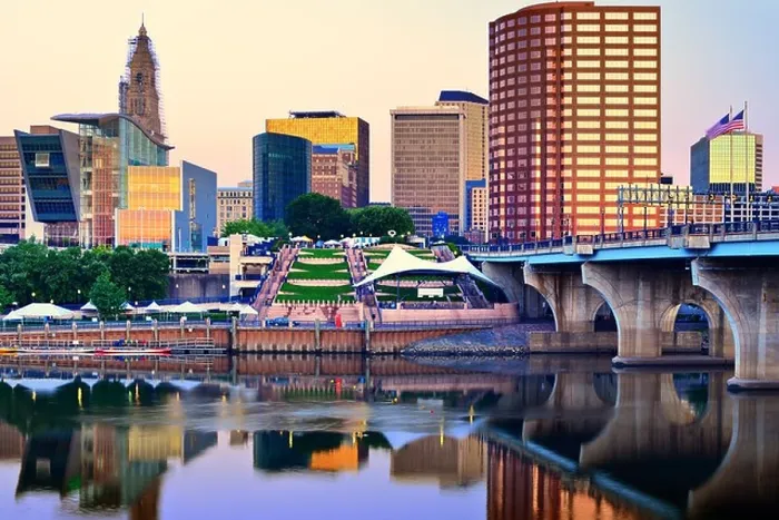 Framed Print : Skyline of downtown Hartford, Connecticut Framed Print : Skyline of downtown Hartford, Connecticut