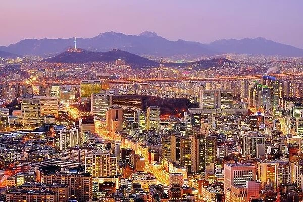 Skyline of downtown Seoul, South Korea