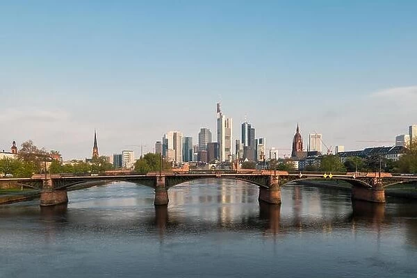 Skyline of Frankfurt city in Germany. Frankfurt is financial center city of Germany