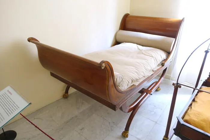 Framed Print : Sleigh bed, Spain, c. 1820 AD, mahogany, pine, bronze Museo Nacional de Artes Decorativas Madrid, Spain DSC08460 Framed Print : Sleigh bed, Spain, c. 1820 AD, mahogany, pine, bronze Museo Nacional de Artes Decorativas Madrid, Spain DSC08460