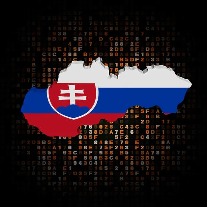 Framed Print : Slovakia map flag on hex code illustration