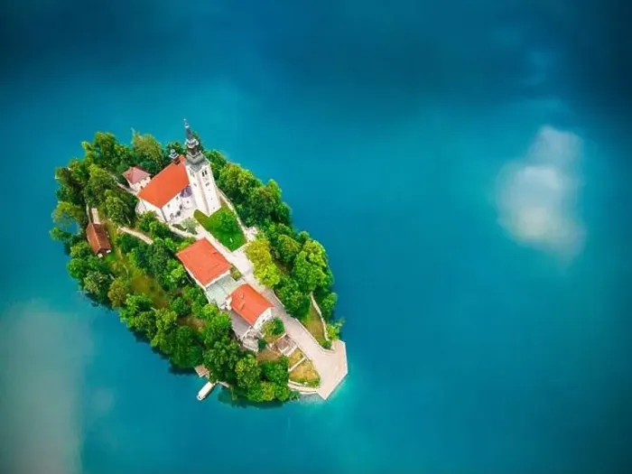 Framed Print : Slovenia Most Popular Tourist Attraction on Bled Lake