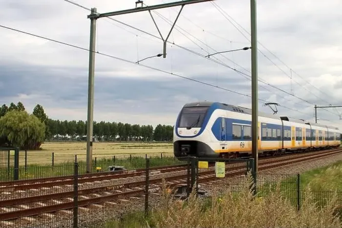 Framed Print : SLT sprinter local commuter train on track in Moordrecht in the Netherlands