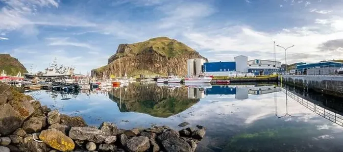 Framed Print : The small boat harbor in Vestmannaeyjar Framed Print : The small boat harbor in Vestmannaeyjar