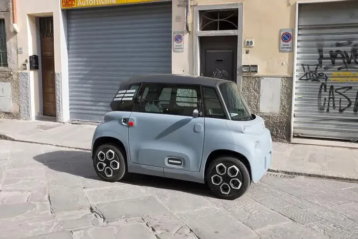 Framed Print : Small Electric Car Florence Italy Framed Print : Small Electric Car Florence Italy