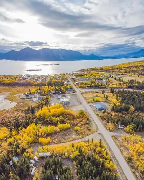 Framed Print : The small gold rush town of Atlin on the British Columbia, Yukon border in fall Framed Print : The small gold rush town of Atlin on the British Columbia, Yukon border in fall
