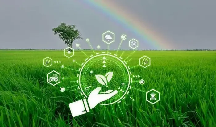 Framed Print : Smart agriculture with modern technology concept Framed Print : Smart agriculture with modern technology concept