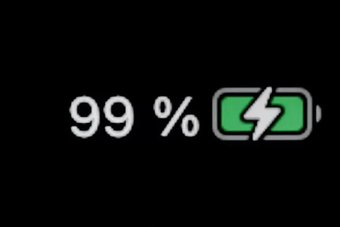 Framed Print : Smartphone charged battery level indicator - ninety-nine, 99 percent: close up Framed Print : Smartphone charged battery level indicator - ninety-nine, 99 percent: close up