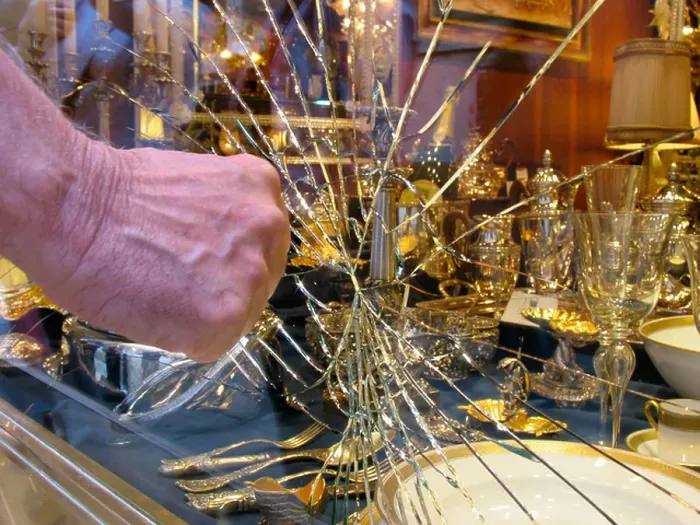 Framed Print : Smash and grab in antique shop Framed Print : Smash and grab in antique shop
